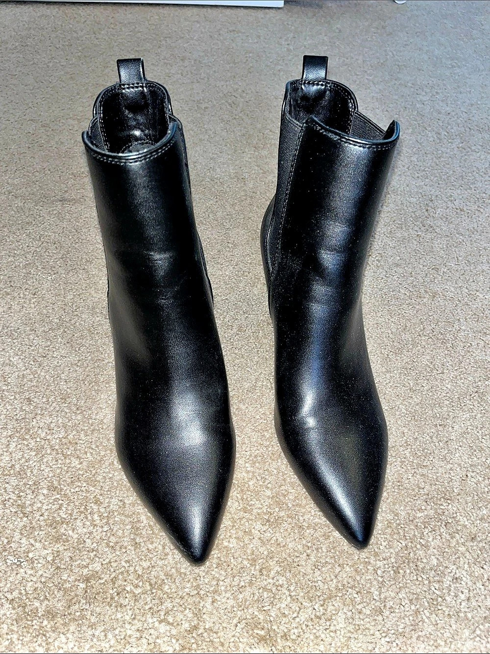 Calvin Klein Samara Ankle Boot Black Pointed-Toe Heeled Boots